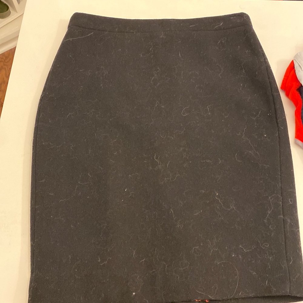 Jcrew black wool skirt